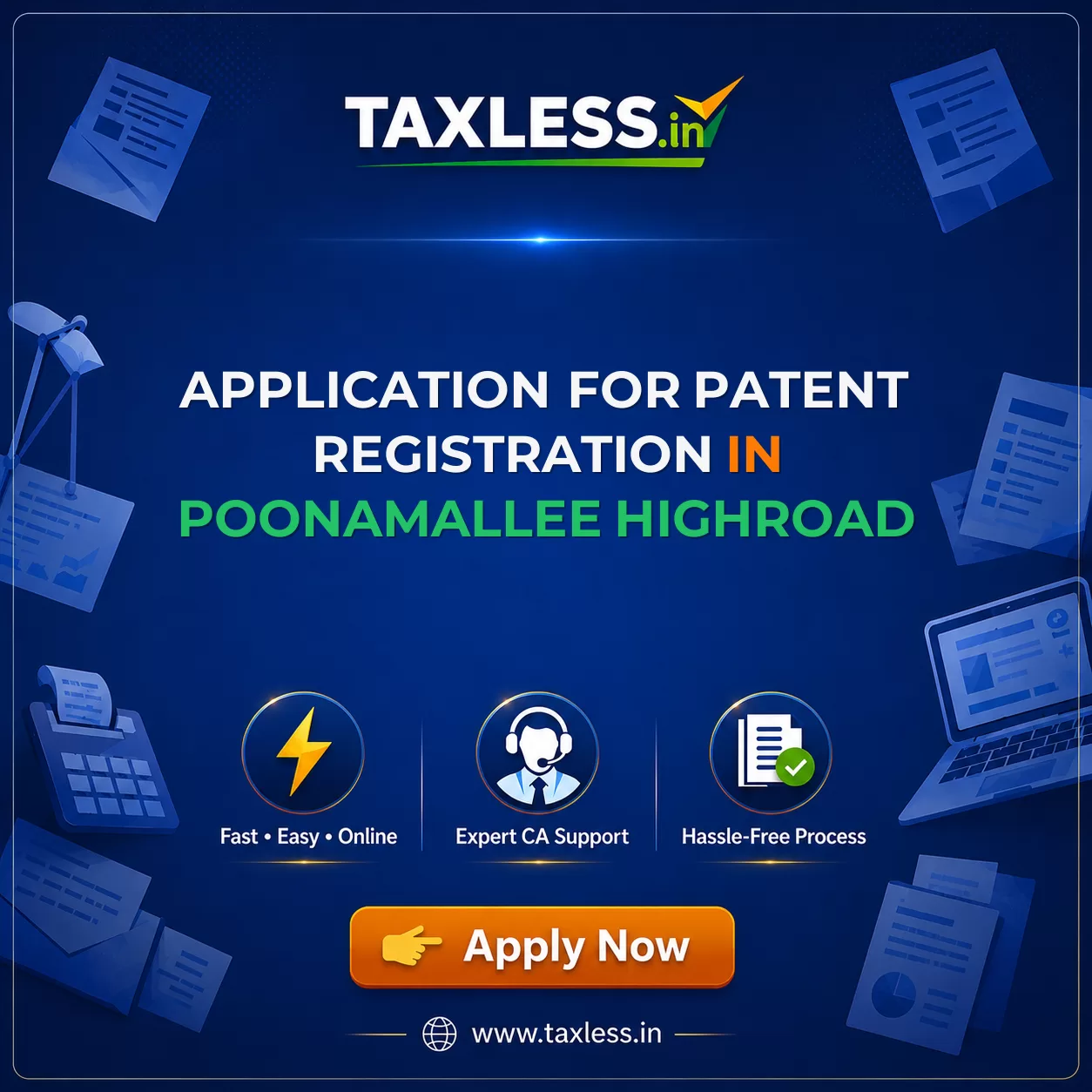 Application For Patent Registration in Poonamallee Highroad