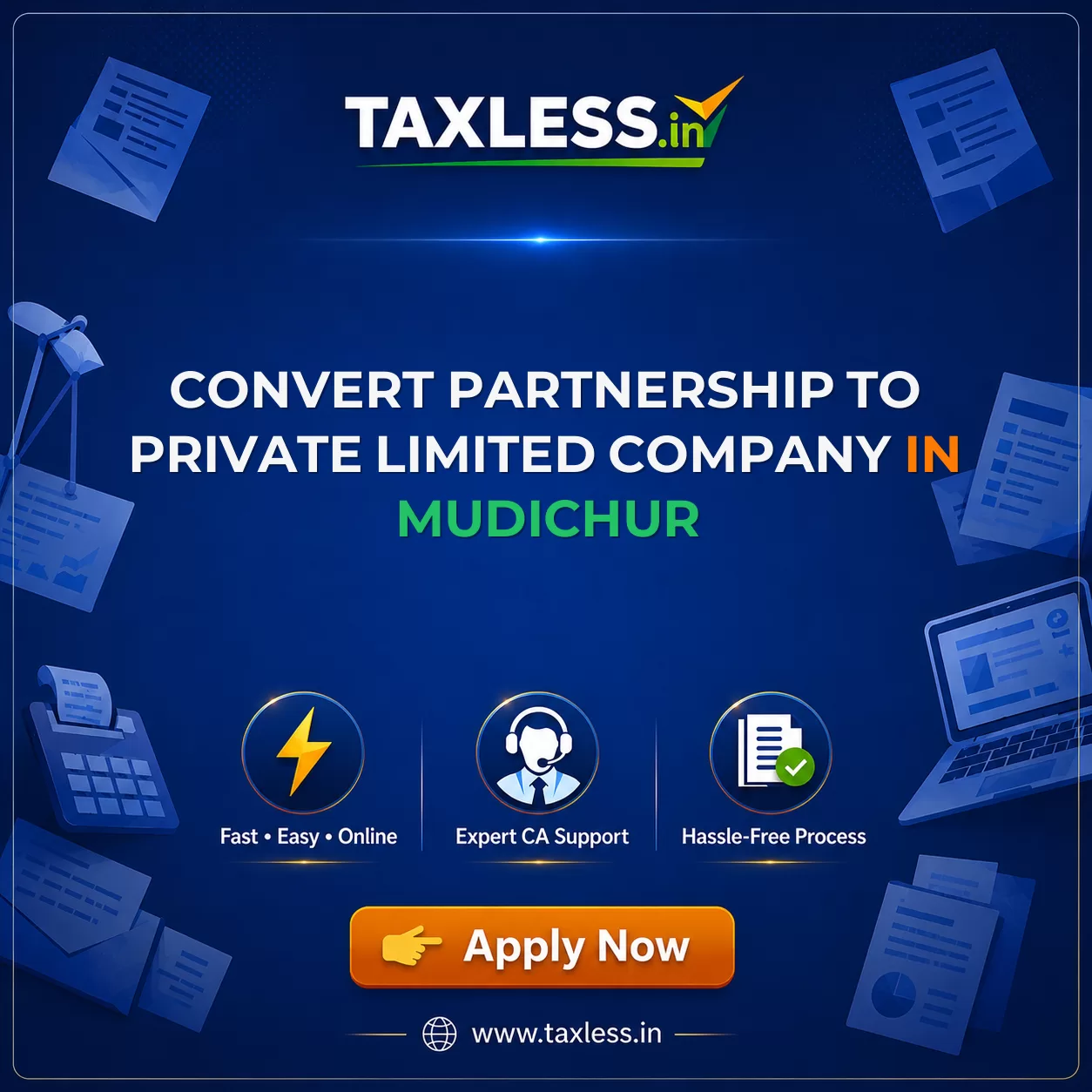 Convert Partnership To Private Limited Company in Mudichur
