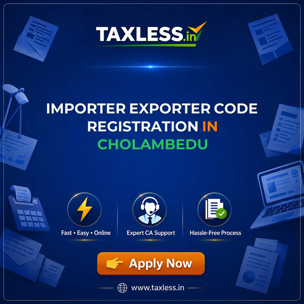 Importer Exporter Code Registration in Cholambedu