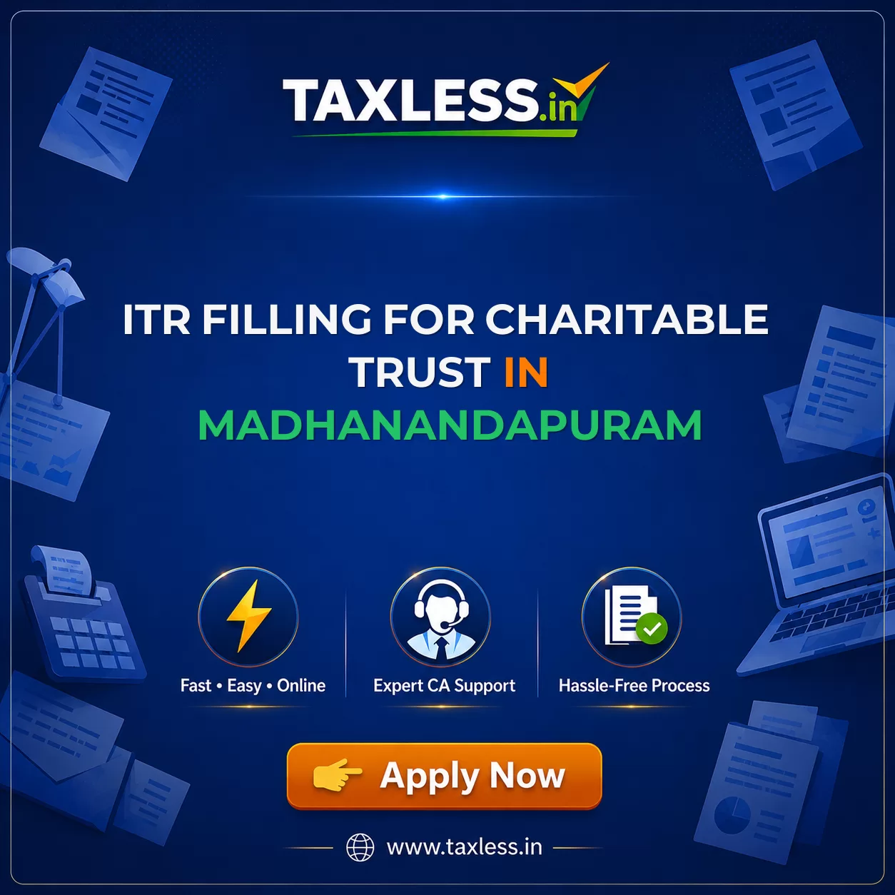 ITR Filling For Charitable Trust in Madhanandapuram