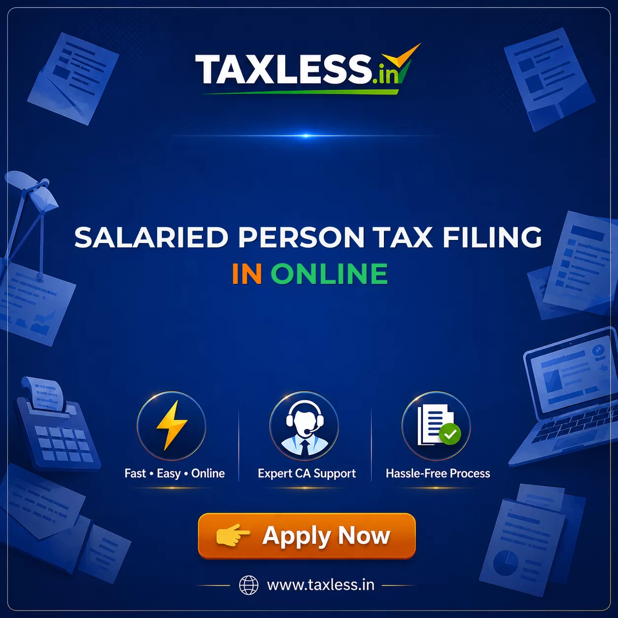 Salaried Person Tax Filing in Online