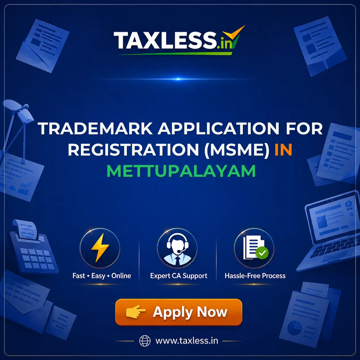 Trademark Application For Registration (MSME) in Mettupalayam