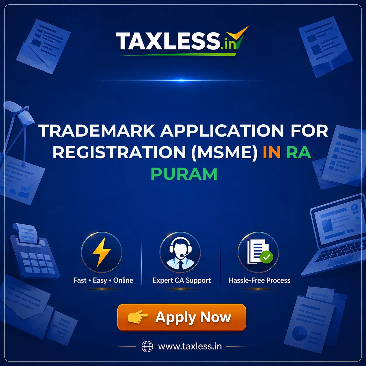 Trademark Application For Registration (MSME) in Ra Puram